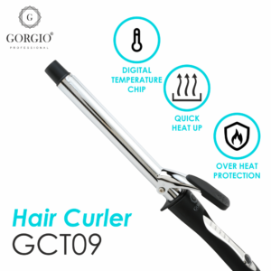 Gorgio Professional Premium Titanium Hair Curling Tong wand GCT 09