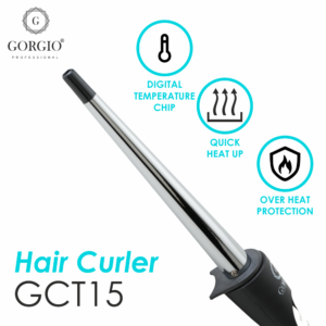 Gorgio Professional Premium Titanium Hair Curling Tong wand GCT 15